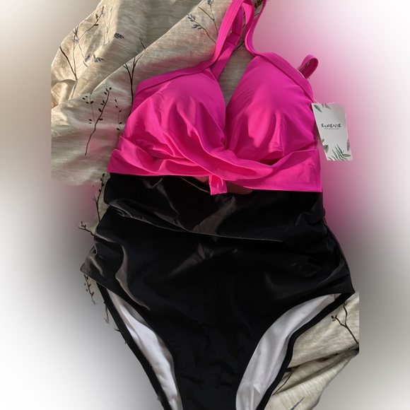 Eomenie Women's One Piece Swimsuits Tummy Control Cutout High Waisted Bathing - Picture 2 of 5